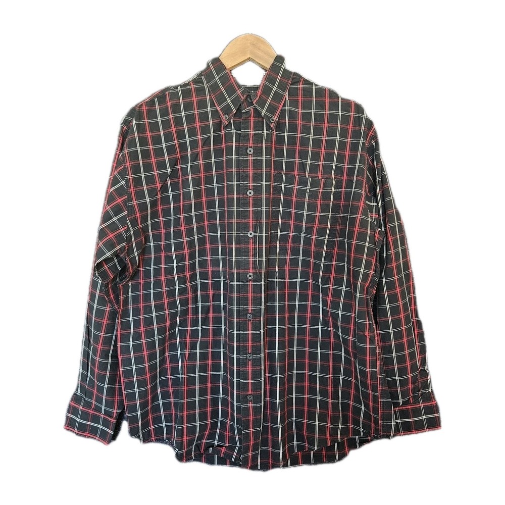 Resistol Long Sleeve Shirt Mens Medium Red Plaid Western Rodeo Gear Button Down